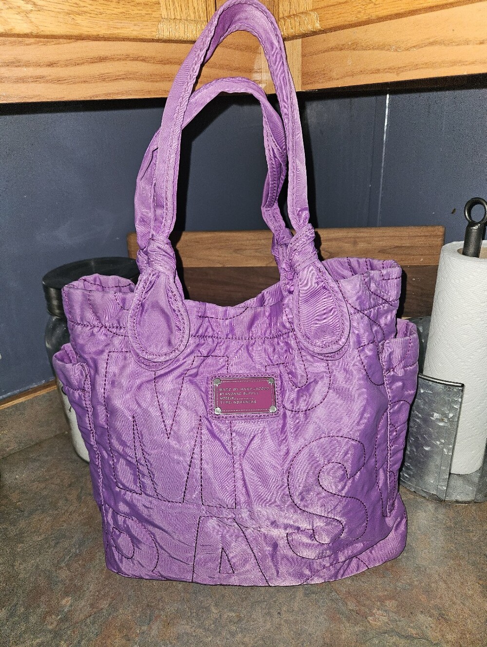 Marc Jacobs Purple Quilted Tote Bag